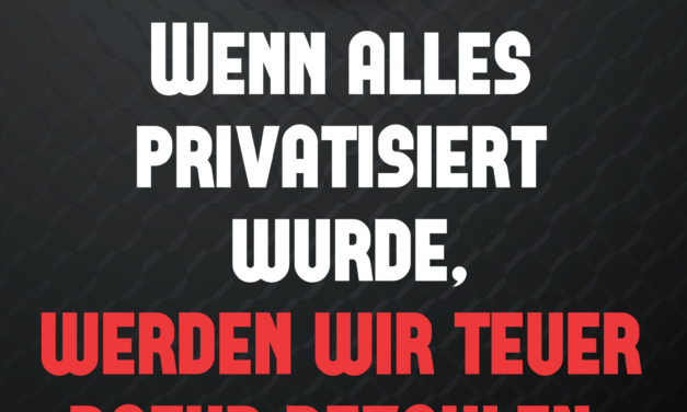 Wenn alles privatisiert wurde, werden wir teuer dafur bezhalen